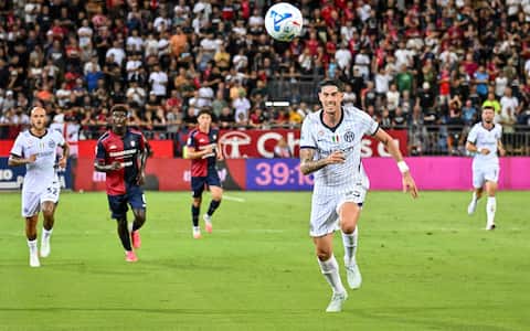 IPA87947469 - Alessandro Bastoni of Inter during Cagliari Calcio vs Inter - FC Internazionale, Italian soccer Serie A match in Cagliari, Italy, August 30 2026