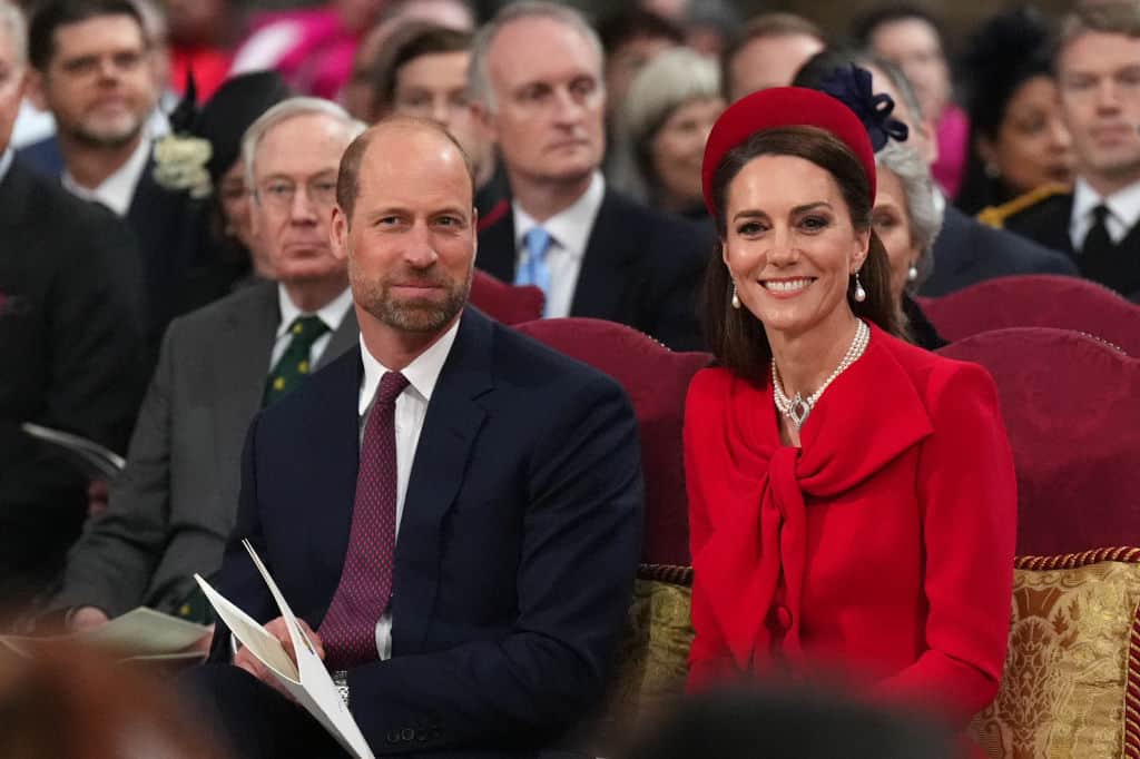 LONDON, ENGLAND - MARCH 10: Prince William, Prince of Wales and Catherine, Princess of Wales attend the Commonwealth Day Service of Celebration at Westminster Abbey on March 10, 2025 in London, England. (Photo by Aaron Chown - WPA Pool/Getty Images)