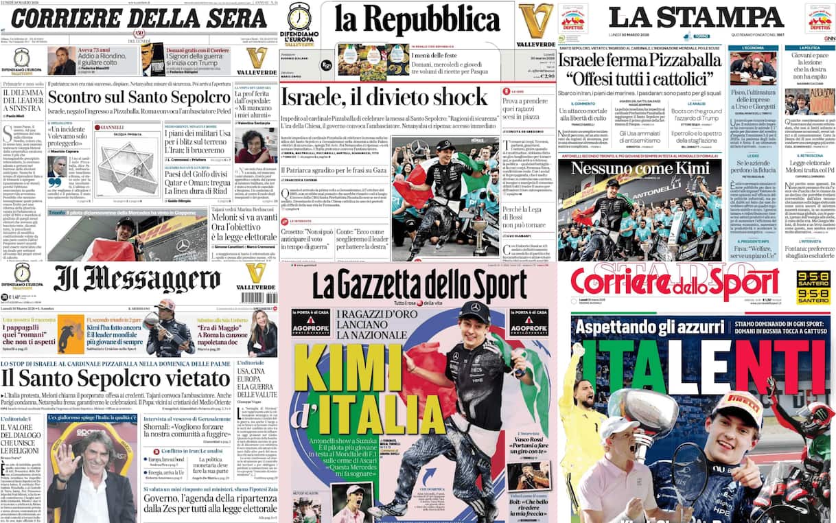 Le prime pagine dei quotidiani di oggi 30 marzo: la rassegna stampa