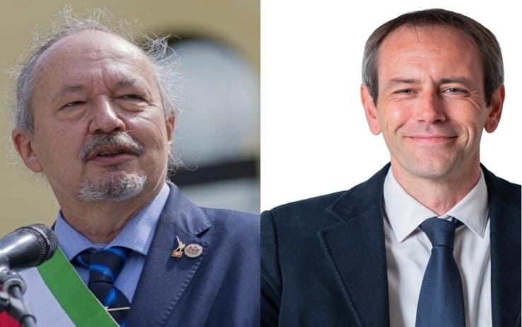 A sinistra il candidato di centrodestra Gianfranco Cuttica di Revigliasco, a destra quello di Pd-M5s Giorgio Angelo Abonante 
