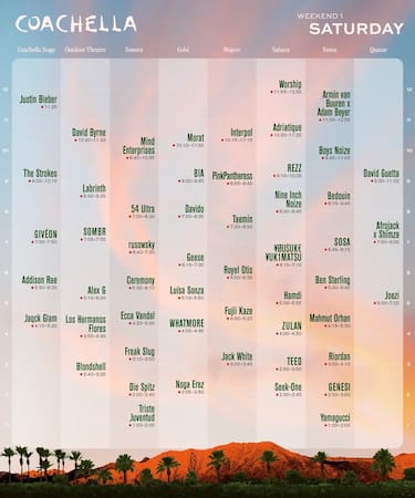 Lineup Coachella sabato