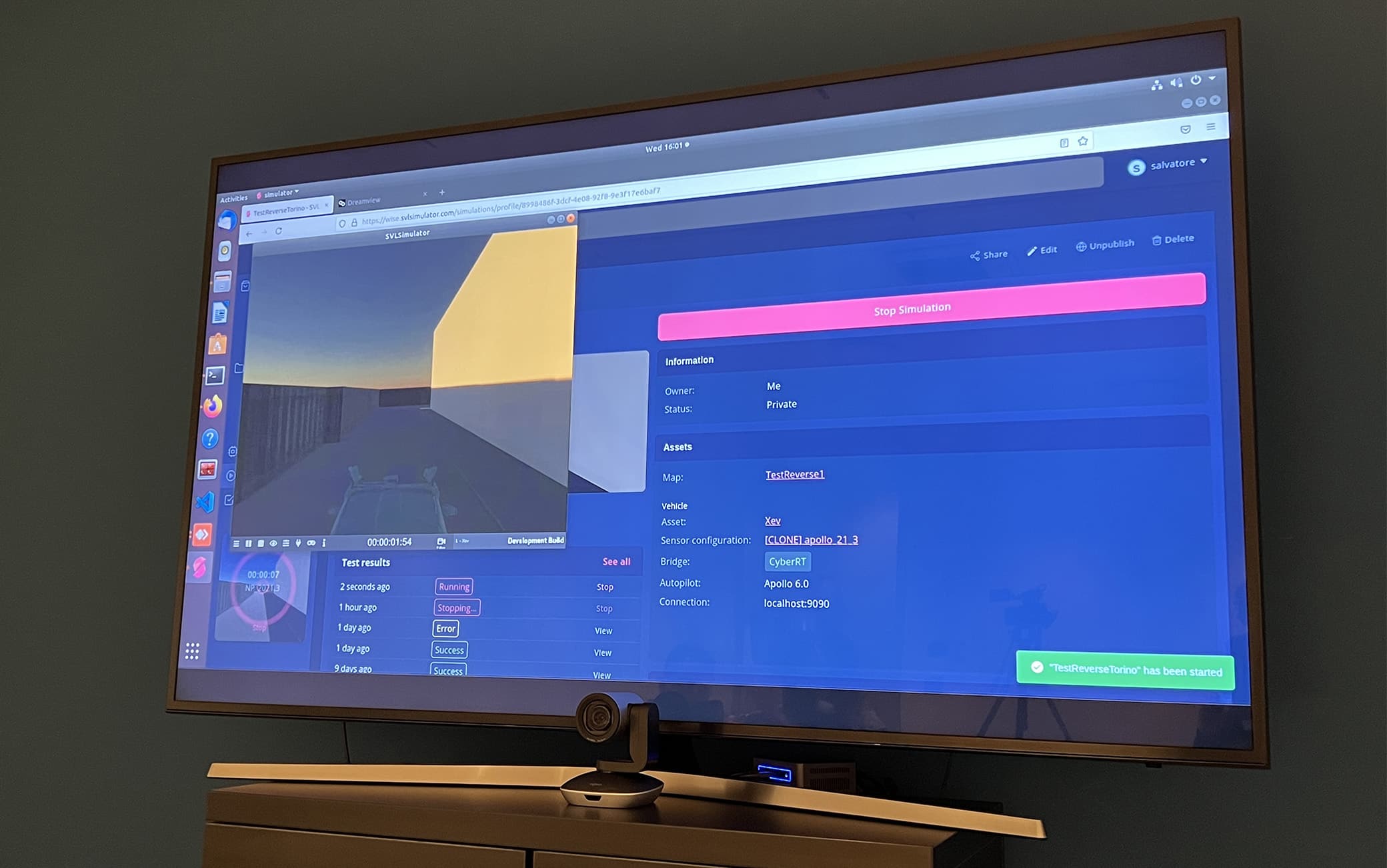 Il software per la simulazione sulla guida autonoma utilizzato da Teoresi Group