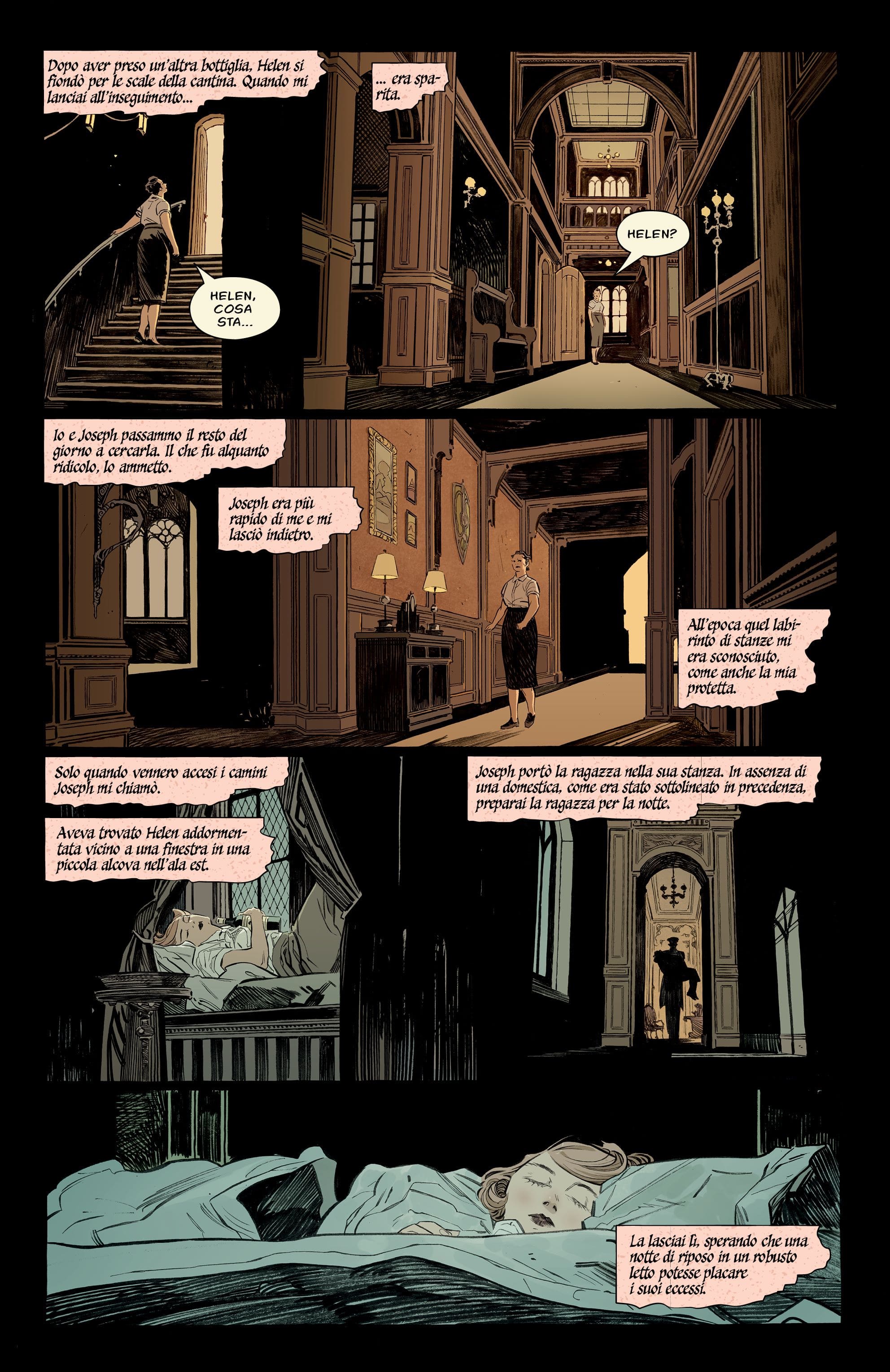 Una tavola tratta da "Helen di Wyndhorn" di Tom King, Bilquis Evely e Matheus Lopes (BAO Publishing)