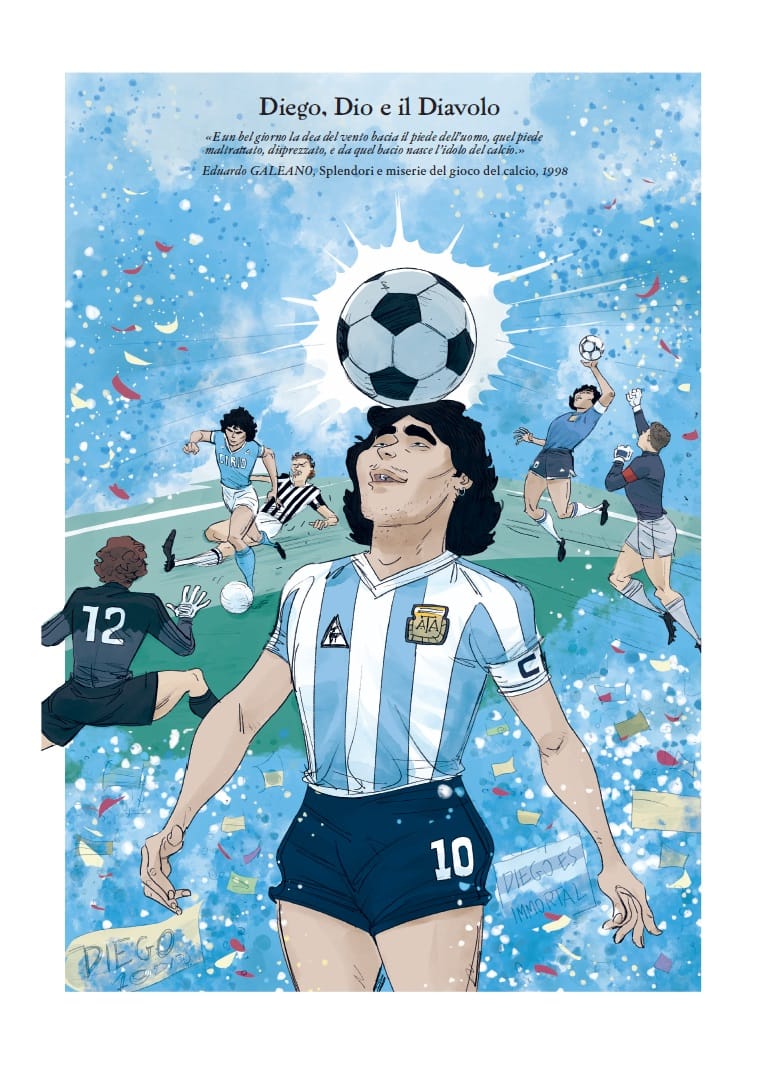 Una tavola tratta da "Una storia popolare del calcio" di Christophe Deveney, Mickaël Correia, Lelio Bonaccorso e Deborah Braccini (Tunué)