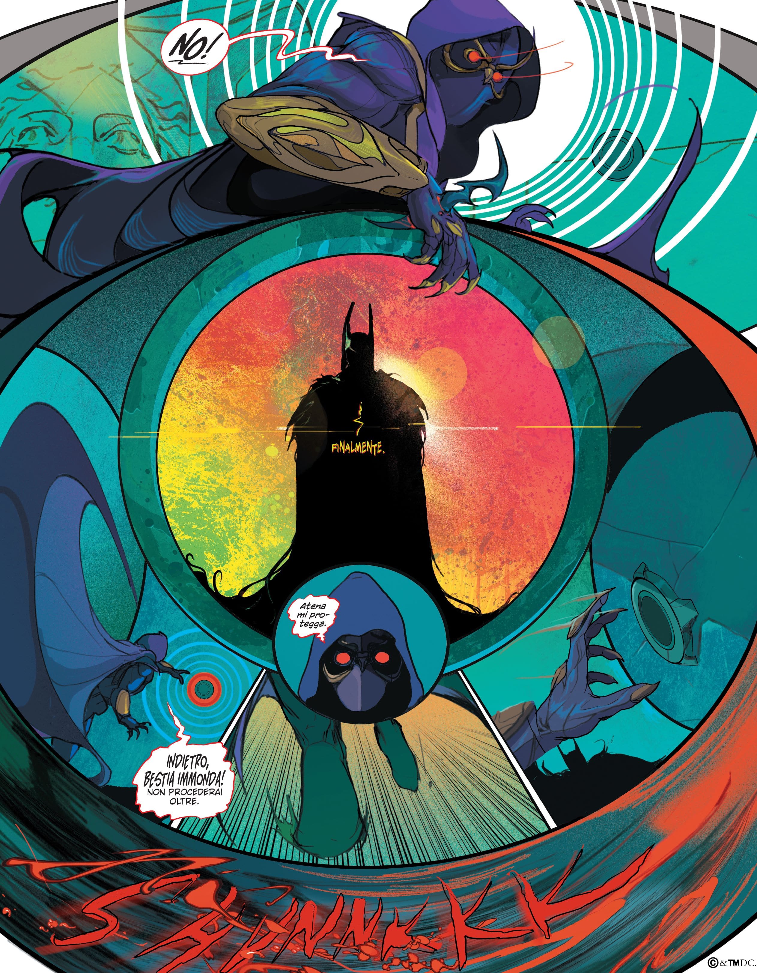 Una tavola tratta da Batman: La città della follia di Christian Ward (Panini DC Black Label)