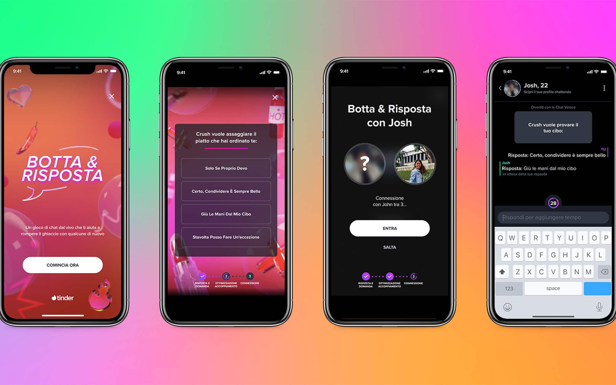 La nuova funzionalità "Botta e risposta" di Tinder