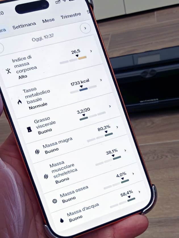 Una misurazione effettuata con BodyFit