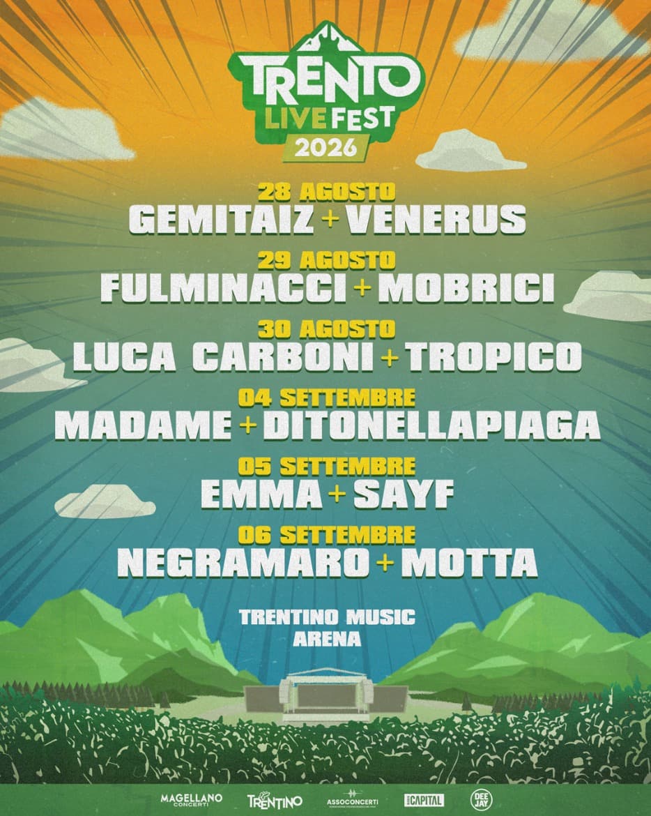 Lineup completa delle sette serate alla Trentino Music Arena
