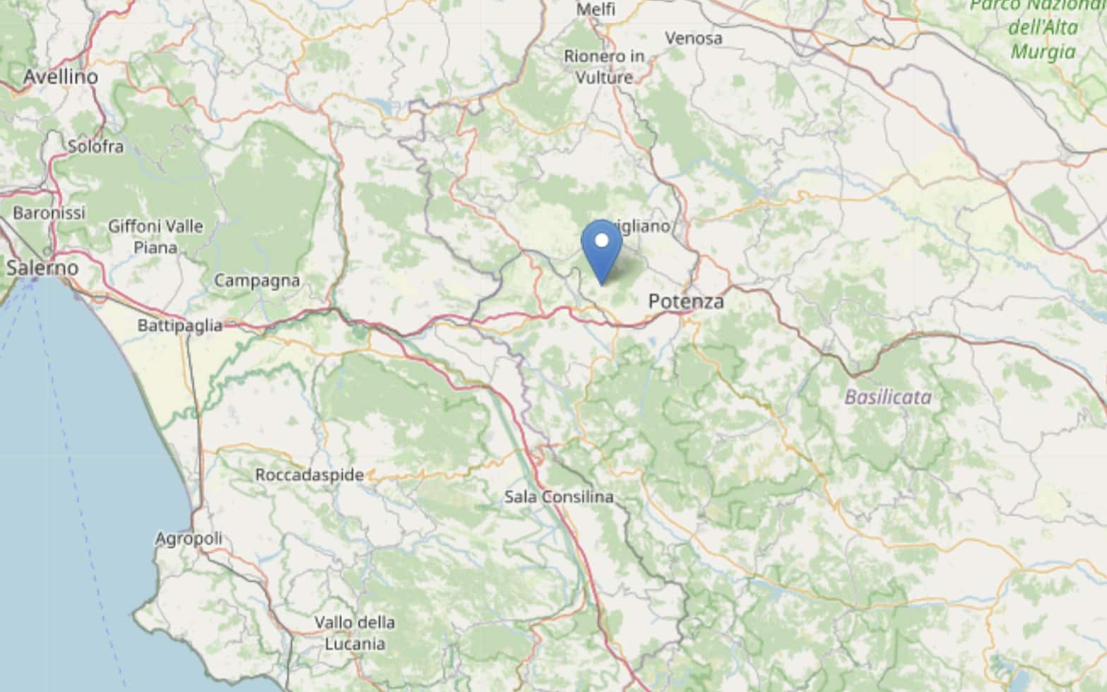 La zona del terremoto, a 12 km da Potenza