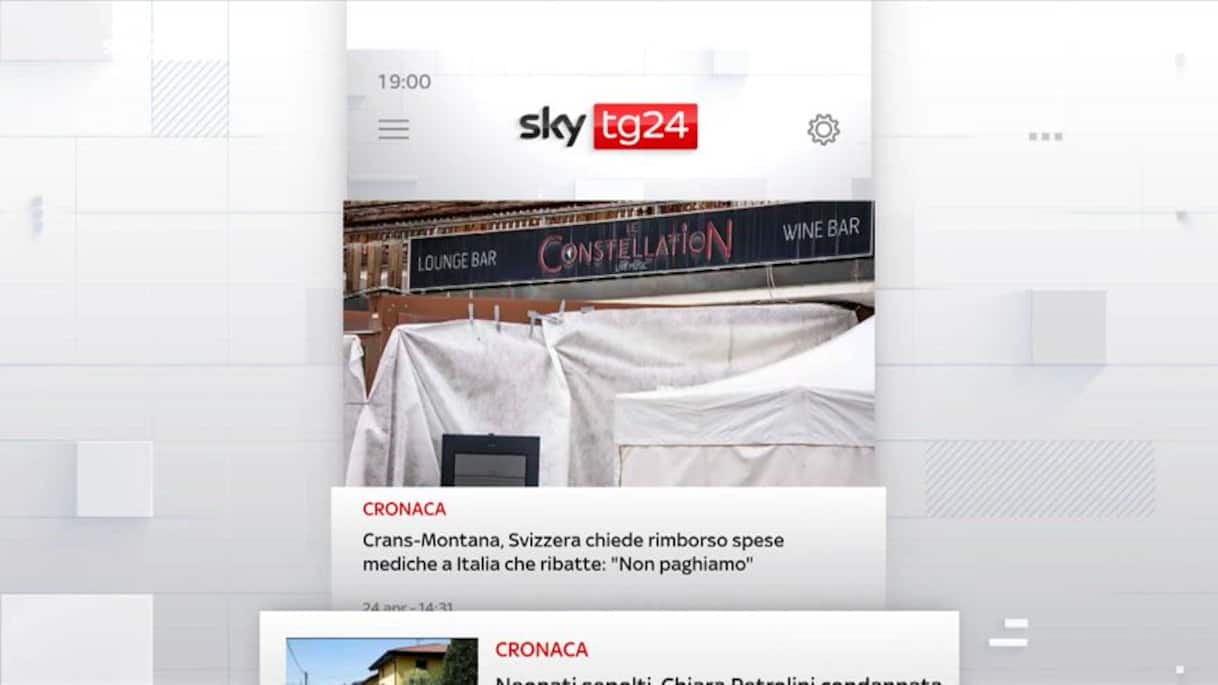 I titoli di Sky TG24 del 24 aprile, edizione delle 19