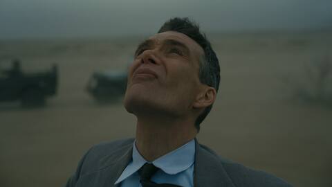 Cillian Murphy is J. Robert Oppenheimer in OPPENHEIMER, written, produced, and directed by Christopher Nolan.