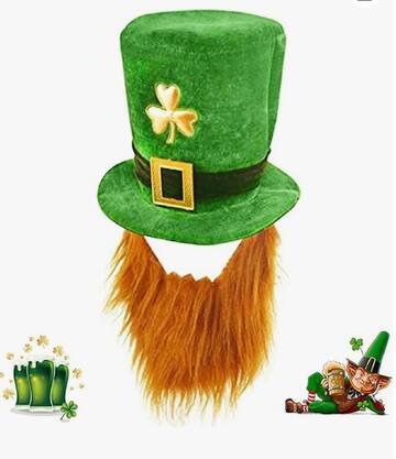 Cerchietto verde con testa di San Patrizio per il giorno di San Patrizio con trifoglio copricapo con glitter per festival festa trifoglio fascia per le donne