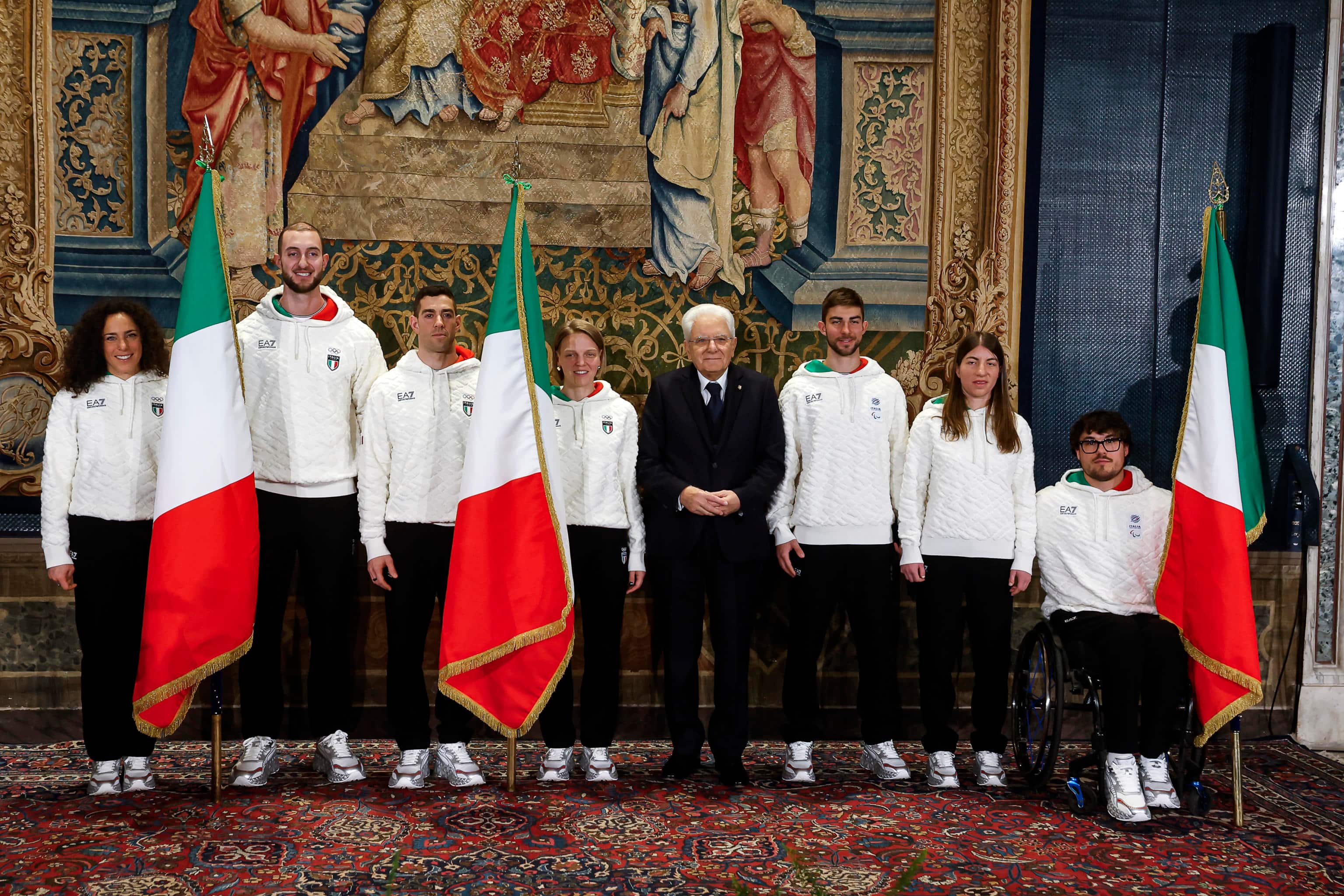 Mattarella e gli atleti azzurri