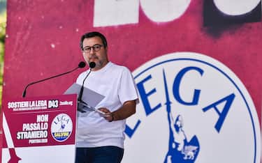 Matteo Salvini (Lega leader, Deputy Prime Minister of the Italian Republic and Minister of Infrastructure and Transport) during the traditional Lega party rally in Pontida (Bergamo), 20 september 2026. 
ANSA/MICHELE MARAVIGLIA

