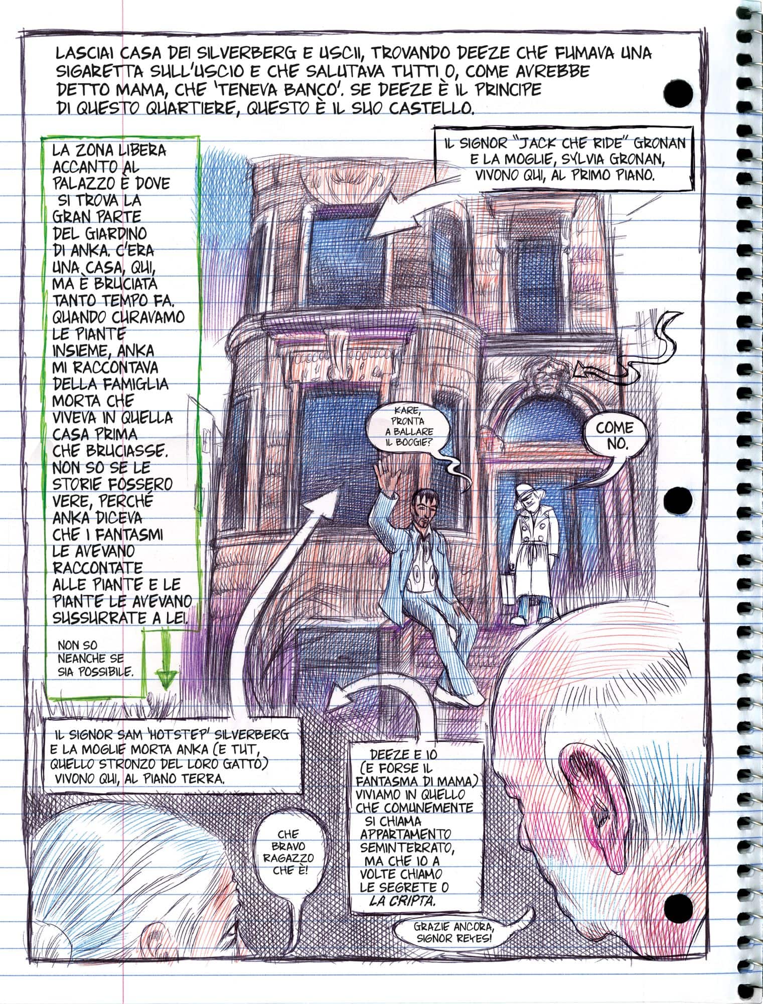 Una tavola estratta da La mia cosa preferita sono i mostri volume 2, graphic novel di Emil Ferris