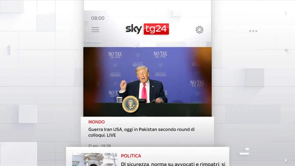 I titoli di Sky TG24 del 21 aprile, edizione delle 8
