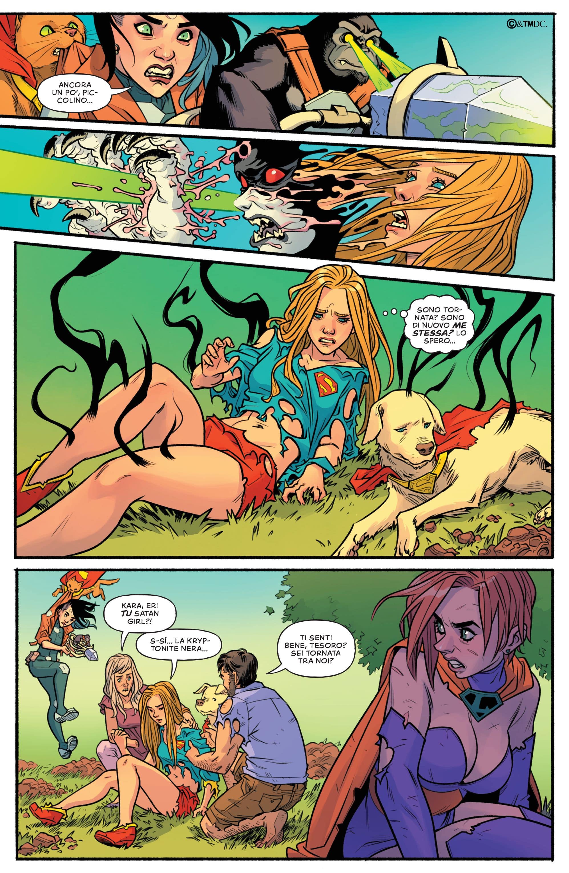 Una tavola tratta da "Supergirl - Disavventure a Midvale" di Sophie Campbell, Paulina Gauncheau, Rosie Kämpe, Tamra Bonvillain, Kendall Goode e Marissa Louise (DC Comics - Panini)