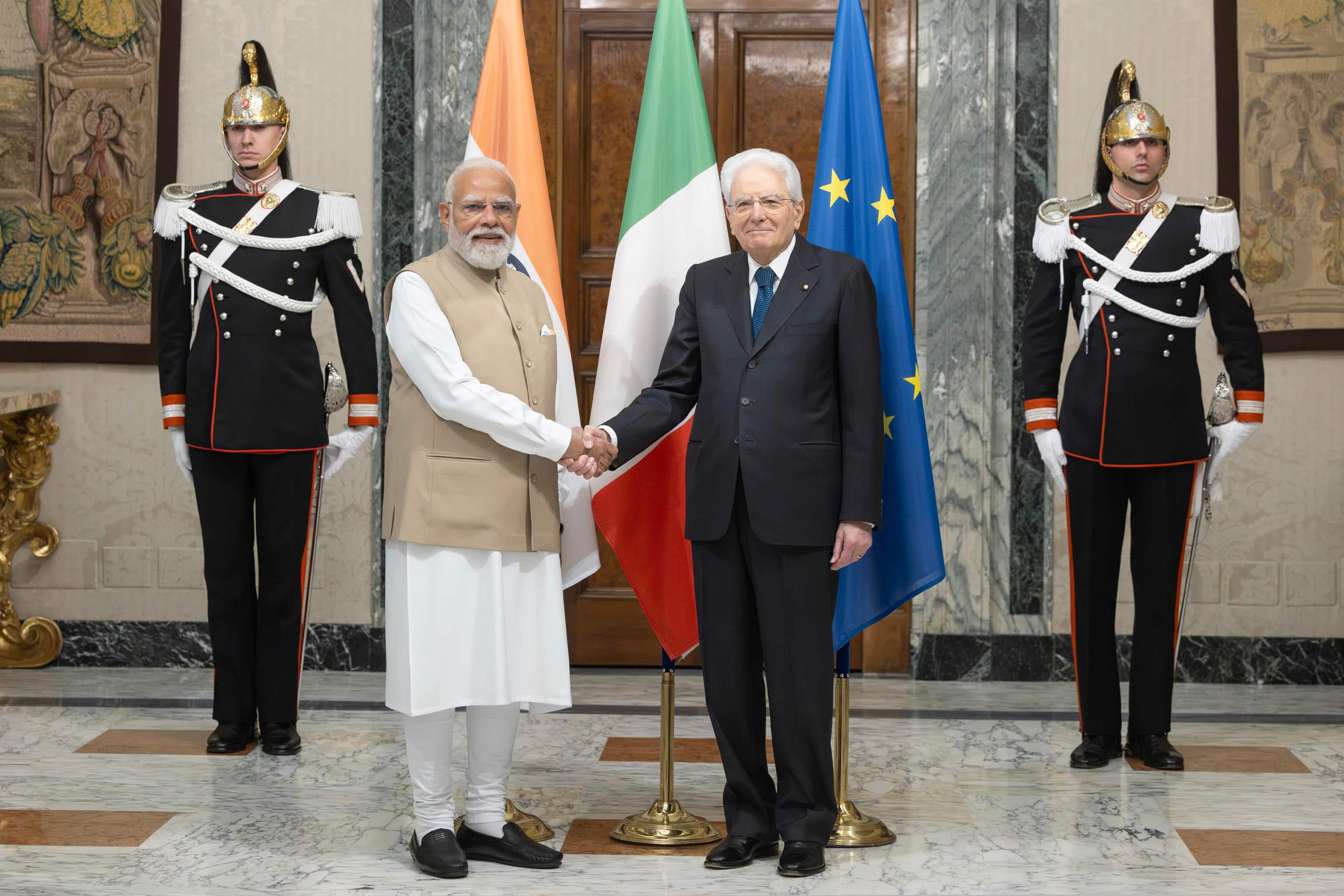 Italian President Sergio Mattarella receives Indiam Prime Minister Narendra Modi at the Quirinal Palace, Rome, 20 May 2026. ANSA/PAOLO GIANDOTTI/US QUIRINALE +++ NPK +++ NO SALES, EDITORIAL USE ONLY +++