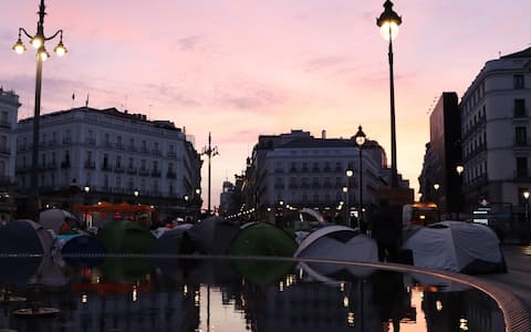 madrid protesta casa puerta del sol