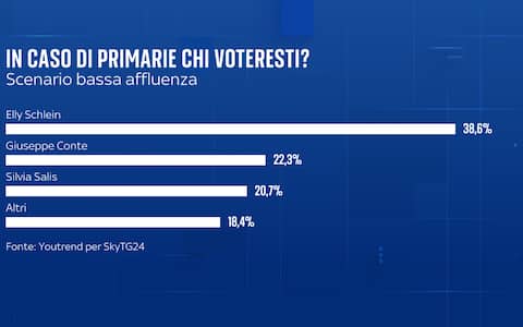 una grafica sulle primarie del centrosinistra