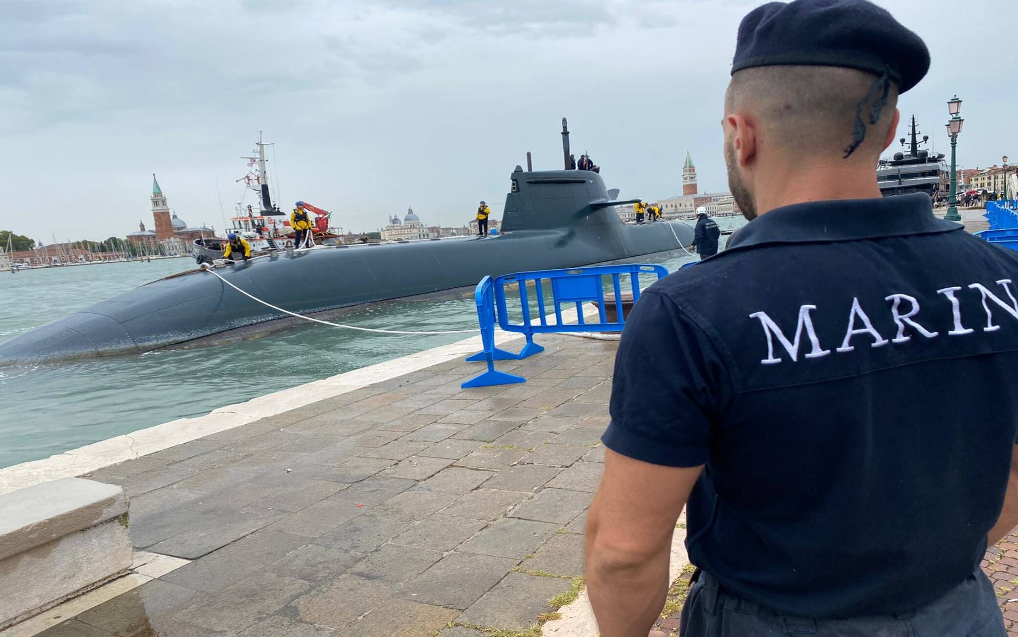 Il sottomarino Romeo Romei al Lido di Venezia. Immagine: Marina Militare