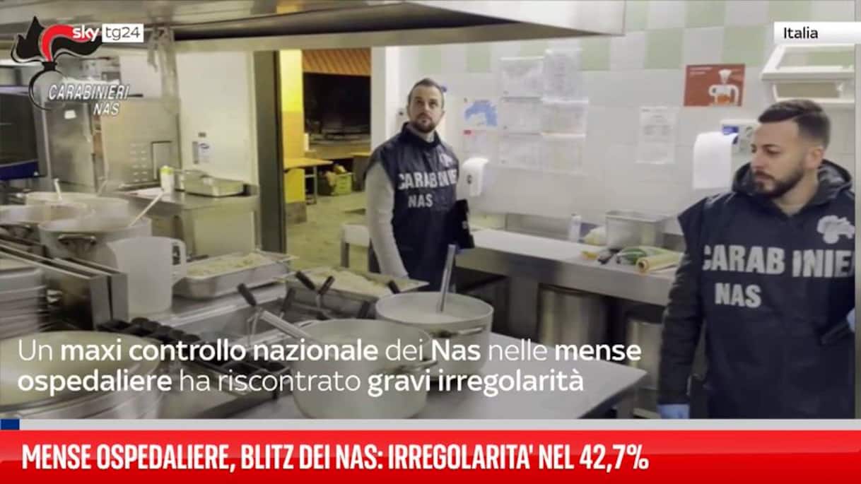Mense ospedaliere, blitz dei Nas: irregolarità nel 42,7%