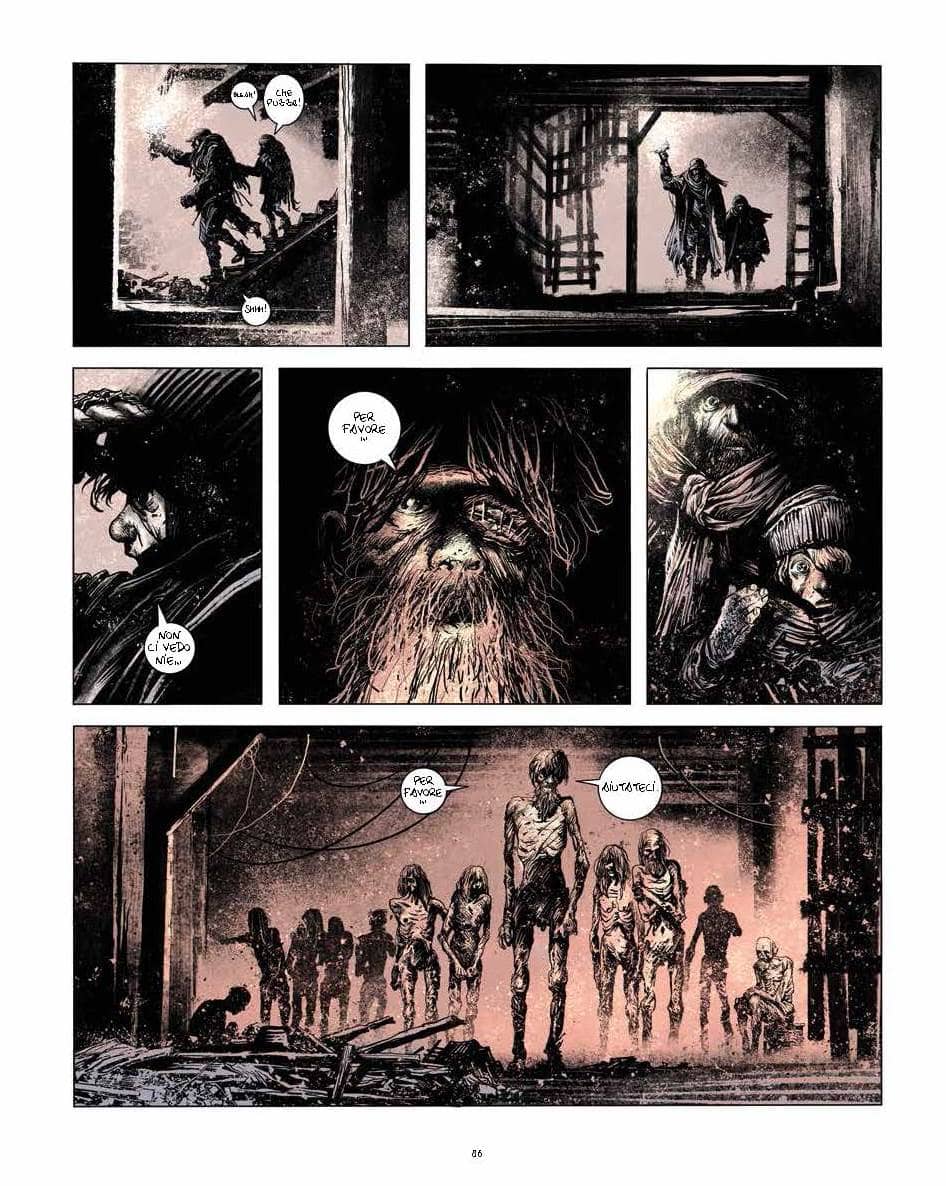 Una tavola tratta da La Strada di Manu Larcenet (Coconino Press)