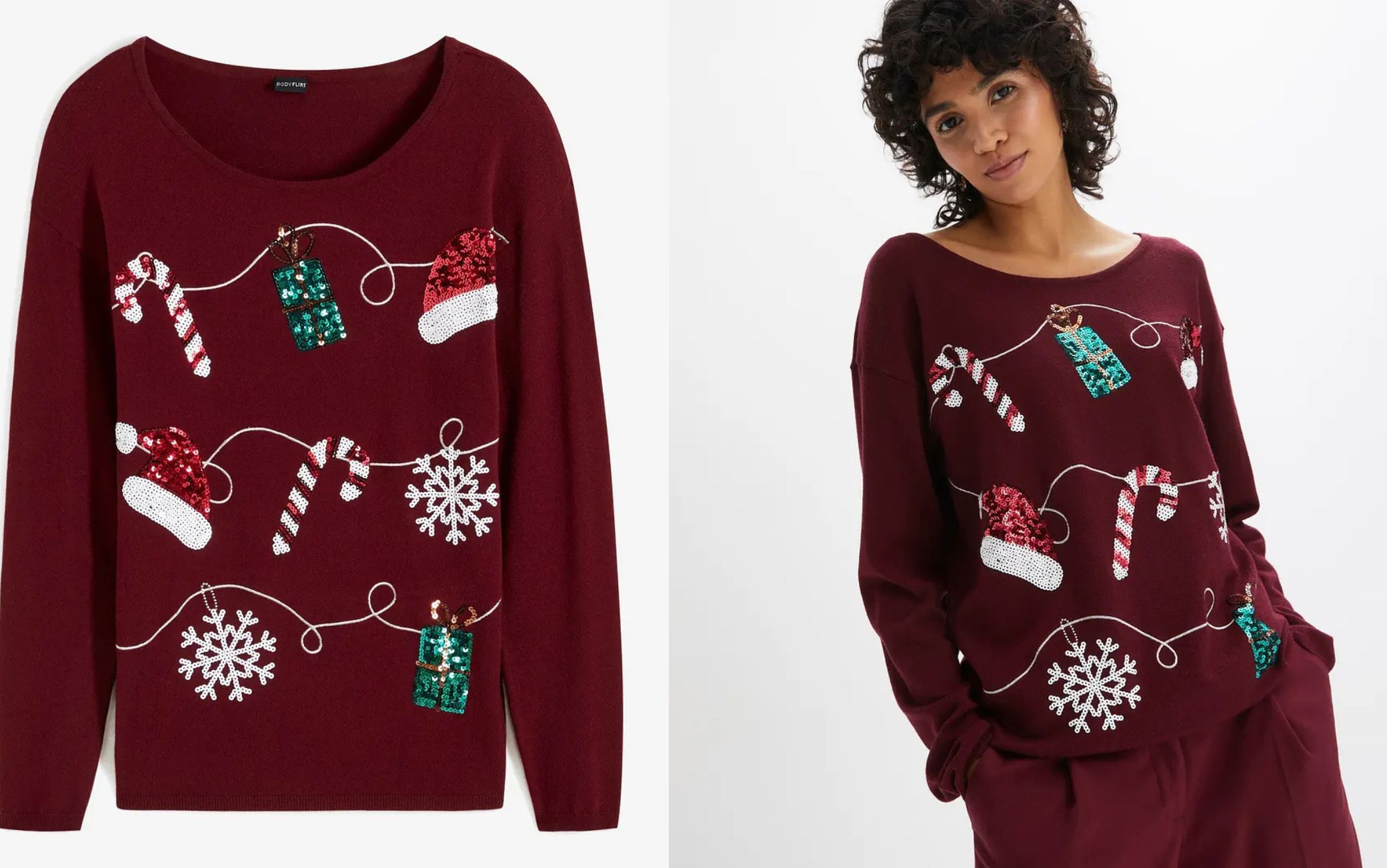 Mymyguoe Maglione natalizio da uomo, con stampa 3D, con scollo rotondo